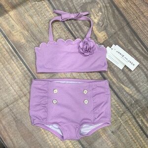 Janie and Jack Retro Style Purple Swim suit for a baby 18 to 24 months